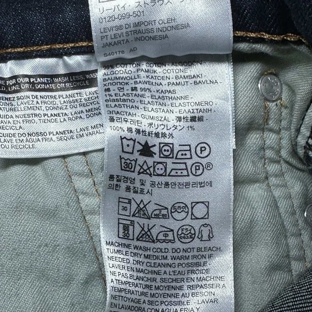 Levi's 511 Slim Fit Jeans Men's 29x32 Dark Wash Distressed Denim Stretch Casual
